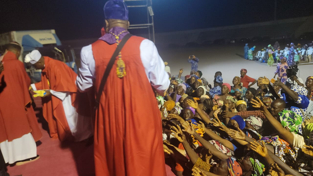 Bishop with Crowd